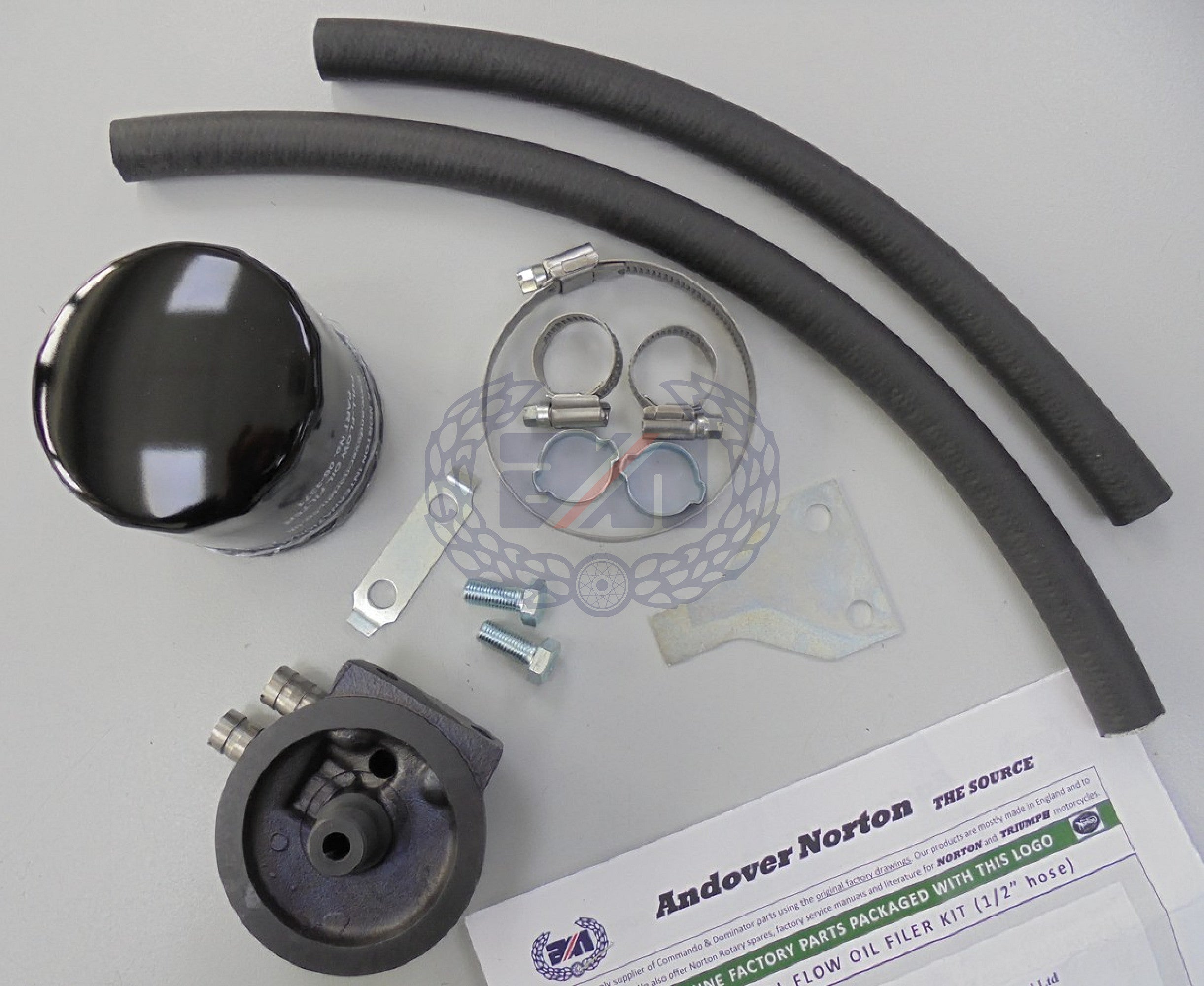 OIL FILTER KIT (WITH PLAIN 1/2" ID HOSE) BARBED PIPES