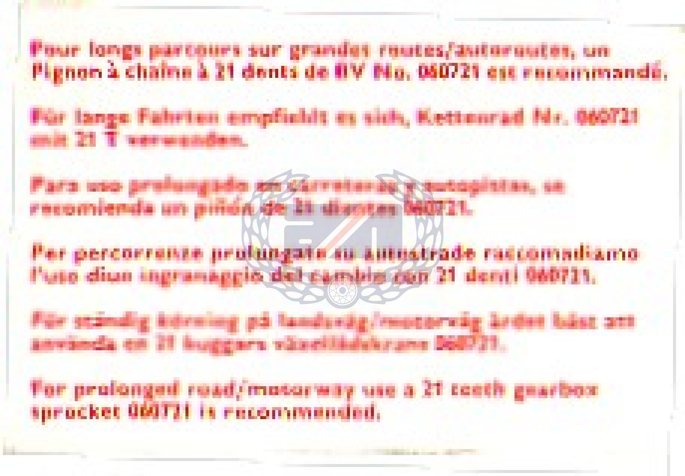 DECAL "PROLONGED MOTORWAY USE" DRYFIX