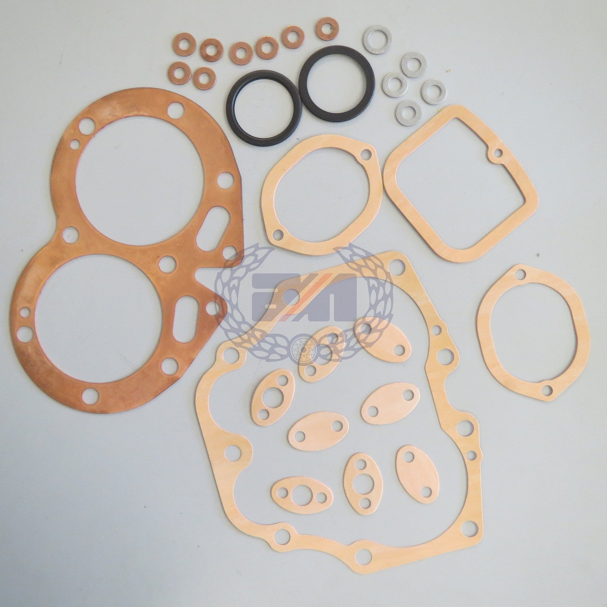 GASKET & SEAL SET (TOP END) ATLAS with COPPER HEAD GASKET for Spigotted cylinder barrels (the head gasket requires annealing before fitting)