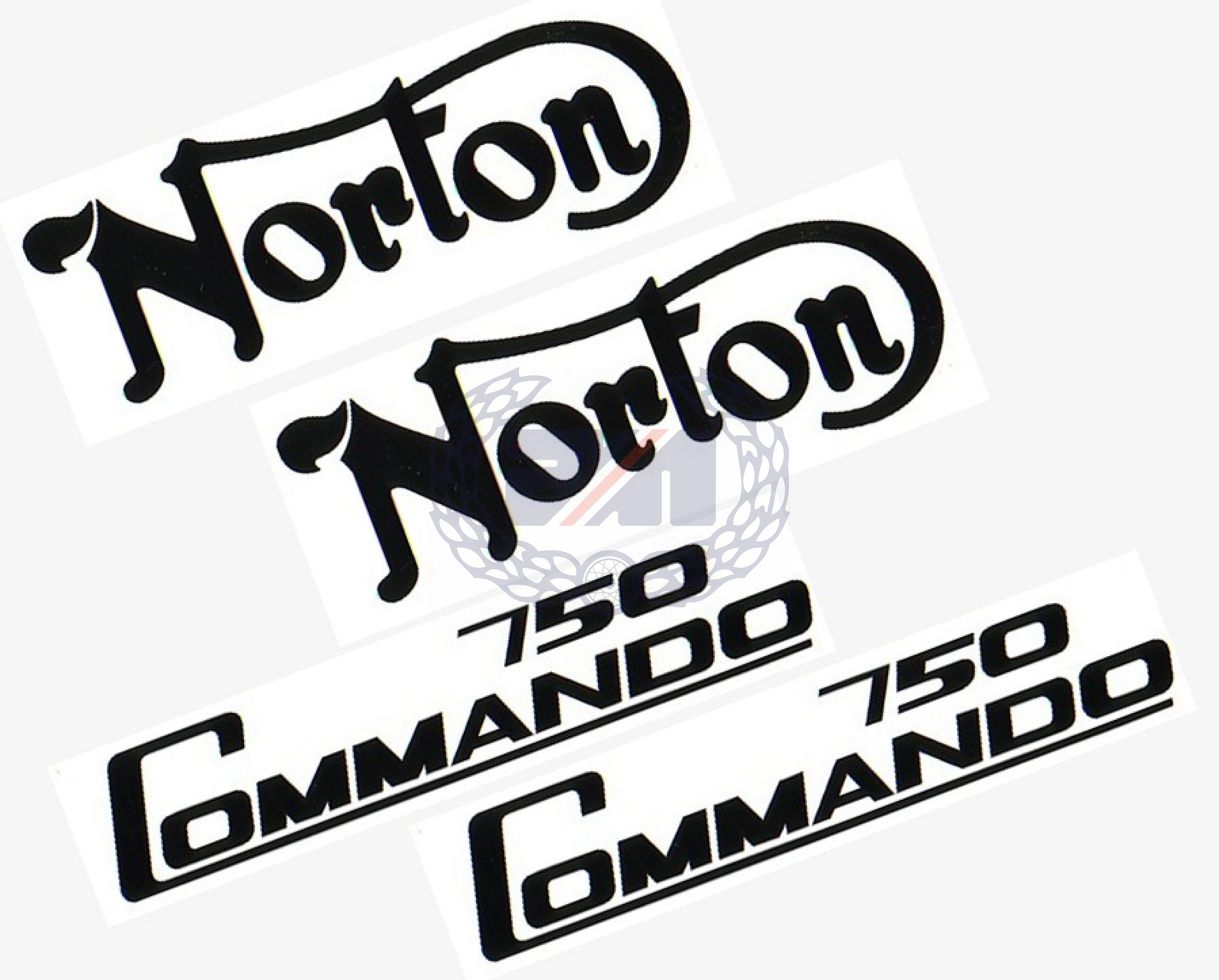 DECAL SET (BLACK) for COMMANDO 750 PETROL TANK AND SIDE COVERS Vinyl