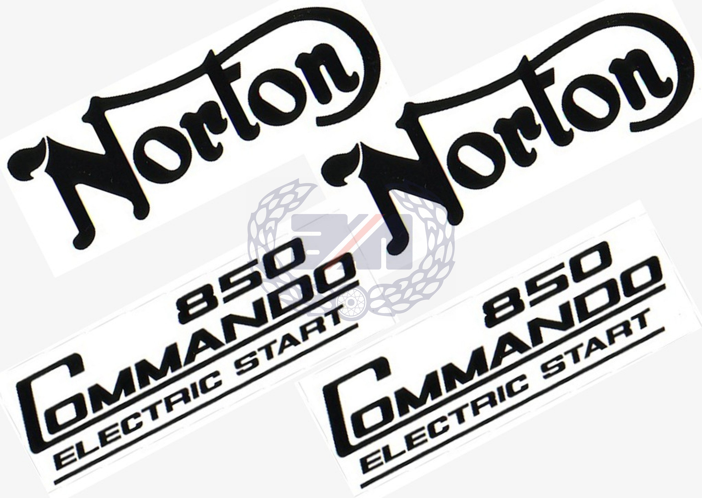 DECAL SET (BLACK) for COMMANDO 850Mk3 Electric Start PETROL TANK AND SIDE COVERS Vinyl