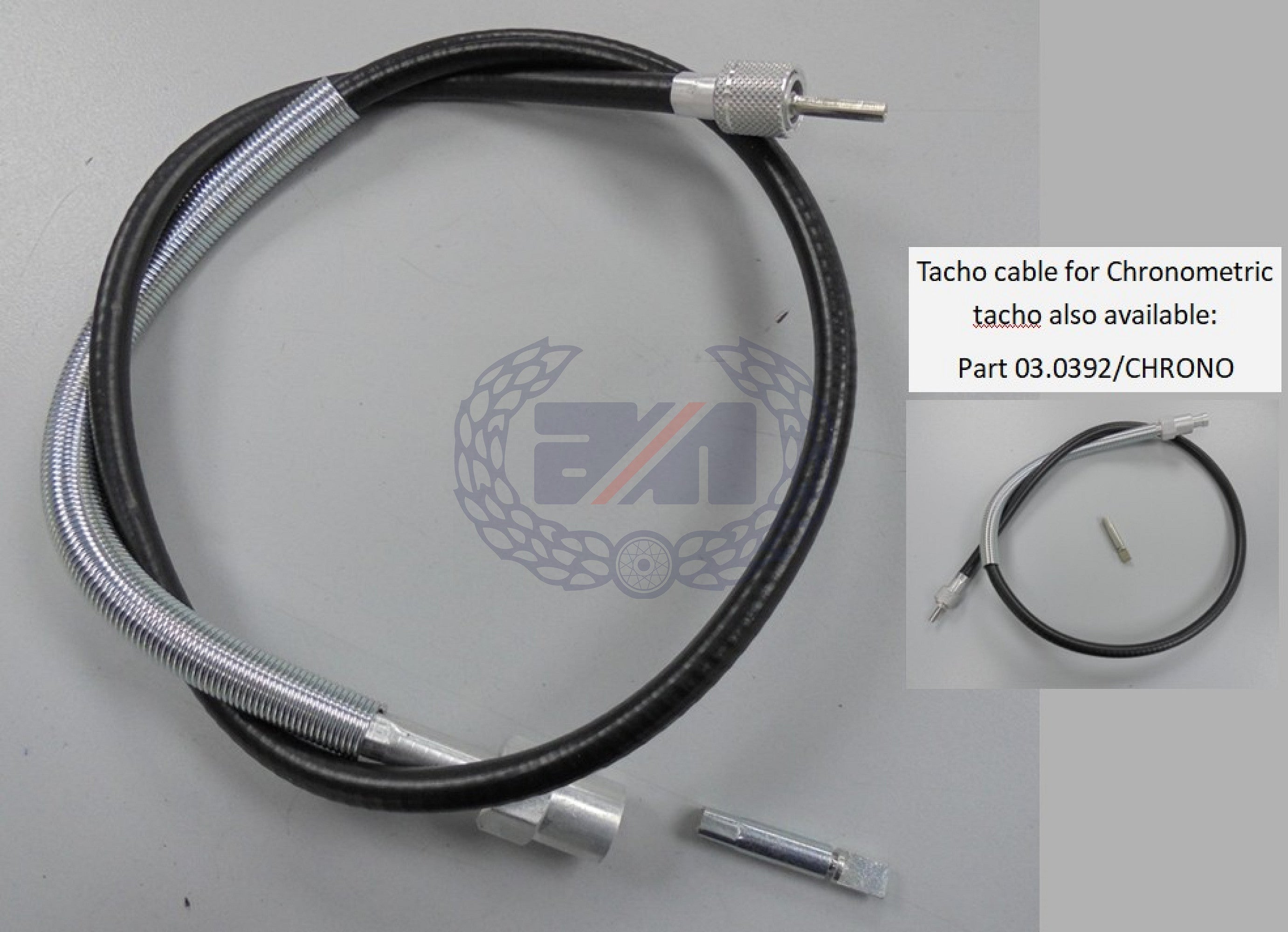 TACHO CABLE for 650SS/ATLAS/ P11/P11A/1968 & 1969 COMMANDO (LONG NUT FOR MAGNETIC HEAD) Includes spade drive