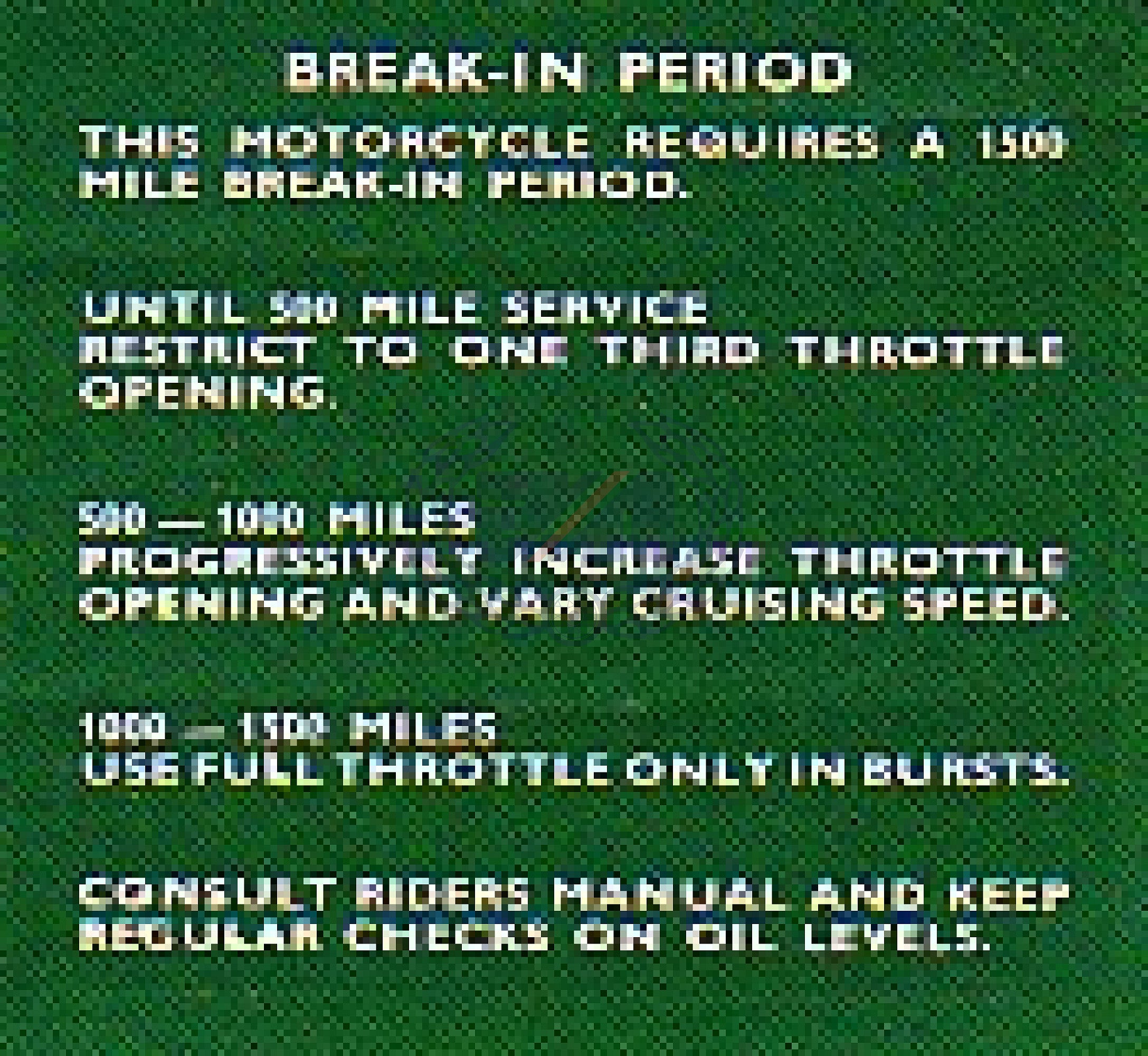 DECAL "BREAK-IN PERIOD" DRYFIX
