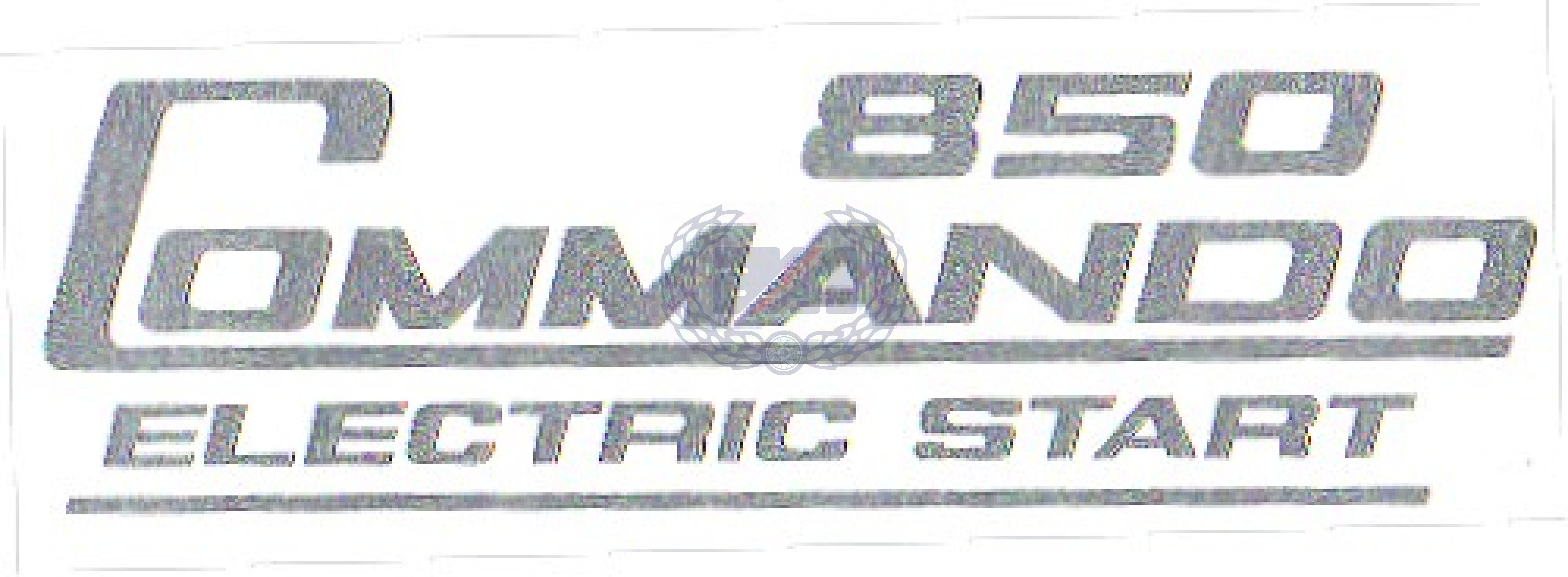 DECAL "850 COMMANDO ELECTRIC START" SILVER Vinyl