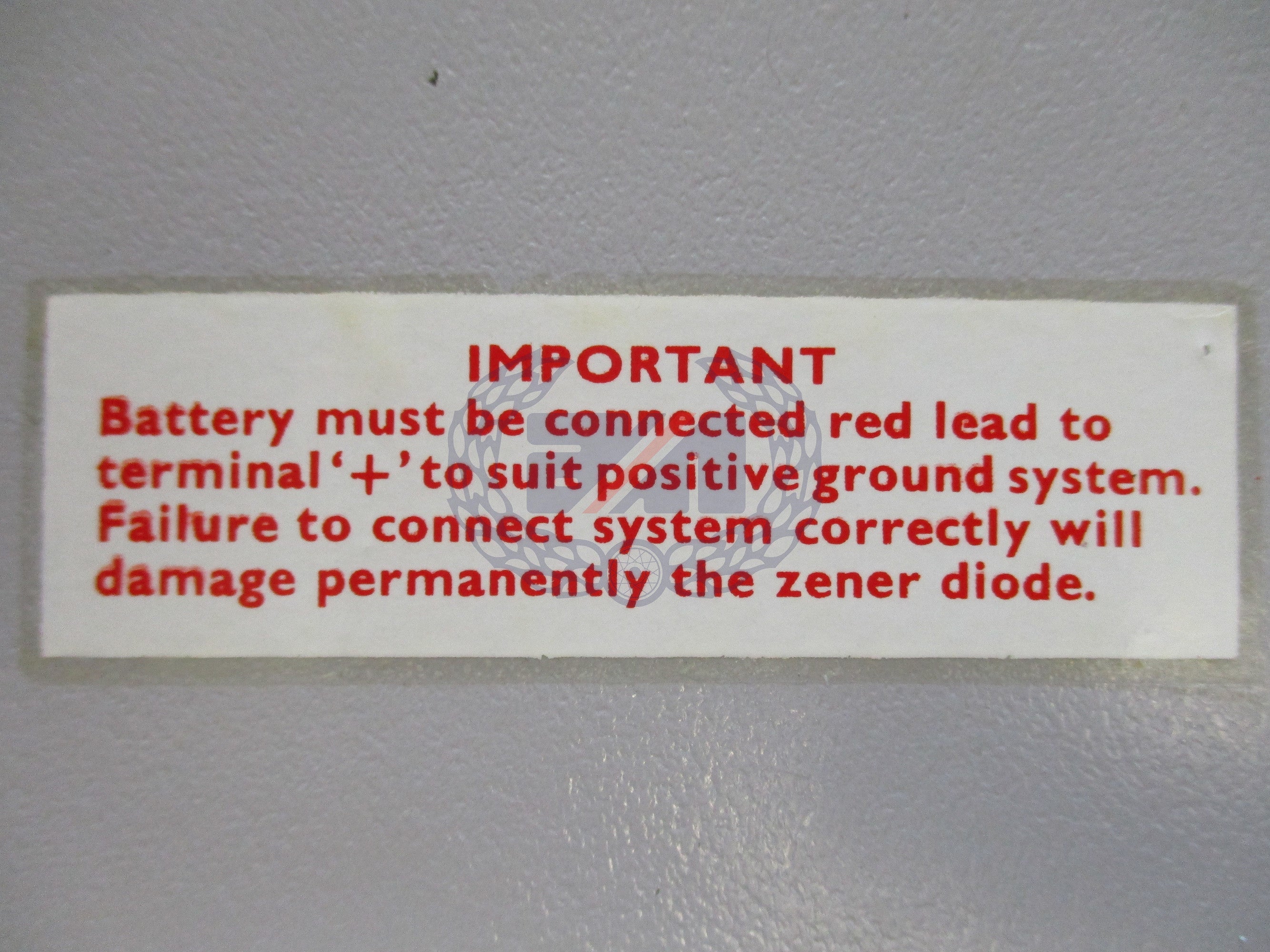 DECAL "BATTERY RED LEAD TO + VINYL