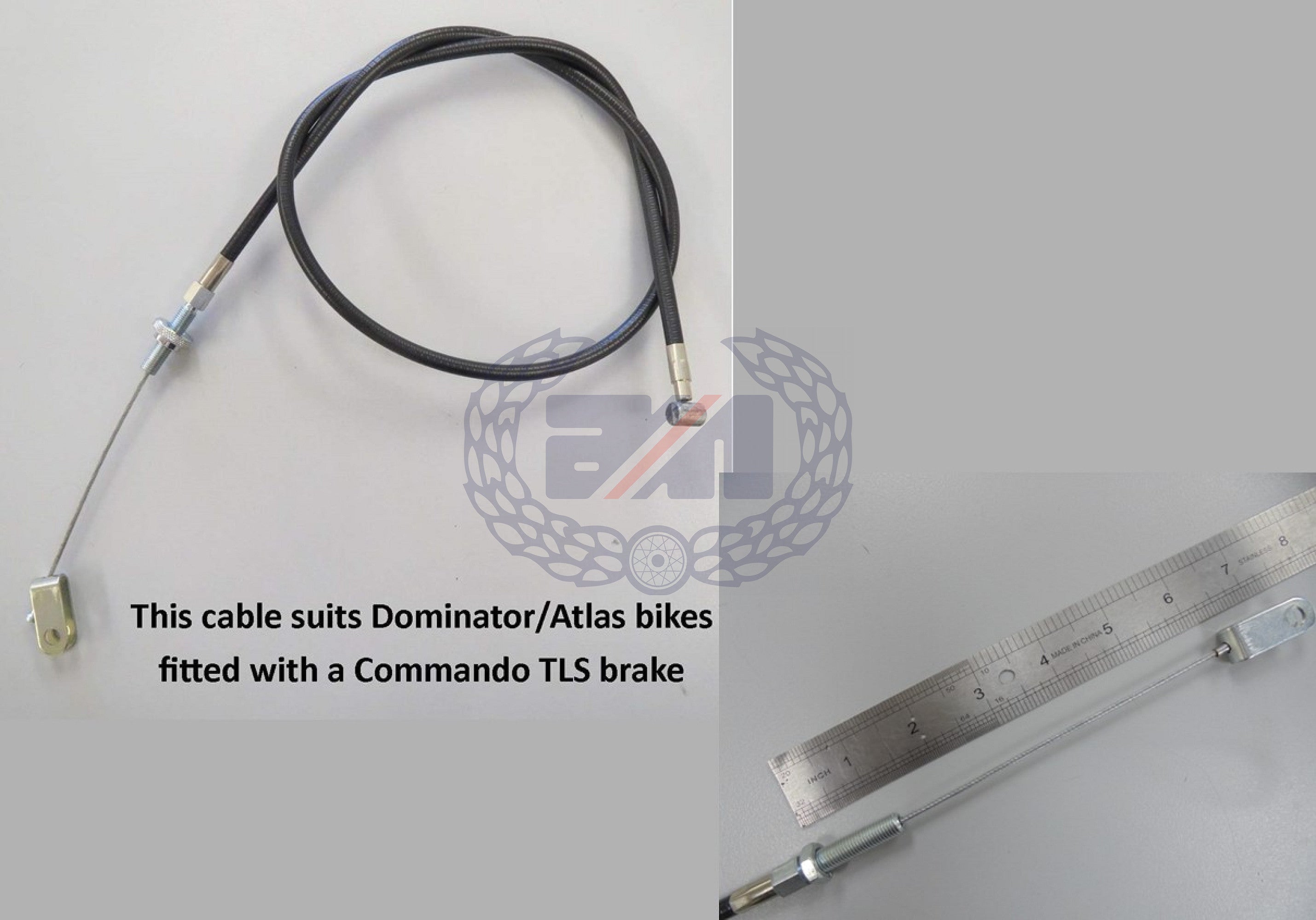 FRONT BRAKE CABLE DOMINATOR/ATLAS (HOME MARKET) FOR TLS BRAKE (UNF THREAD) Outer cable length: 32.1/2" Free length: 5"