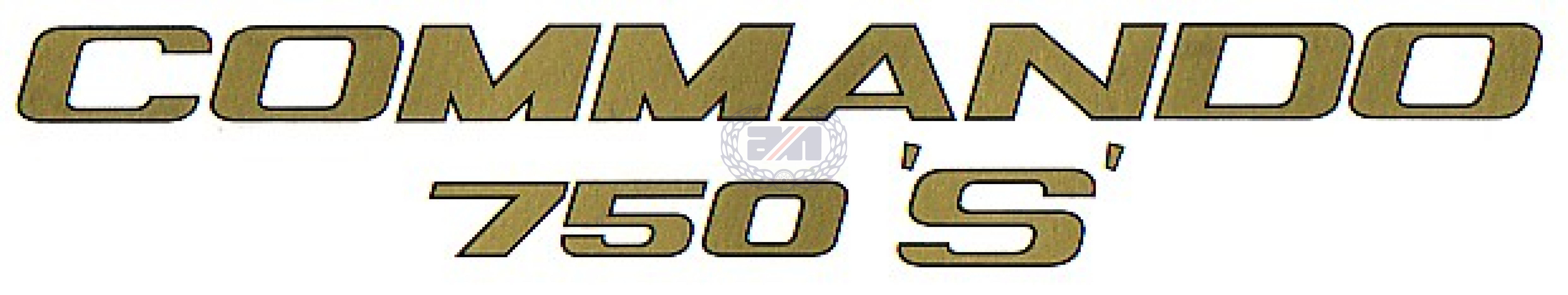 DECAL "COMMANDO 750 S" GOLD/BLACK OUTLINE DRYFIX