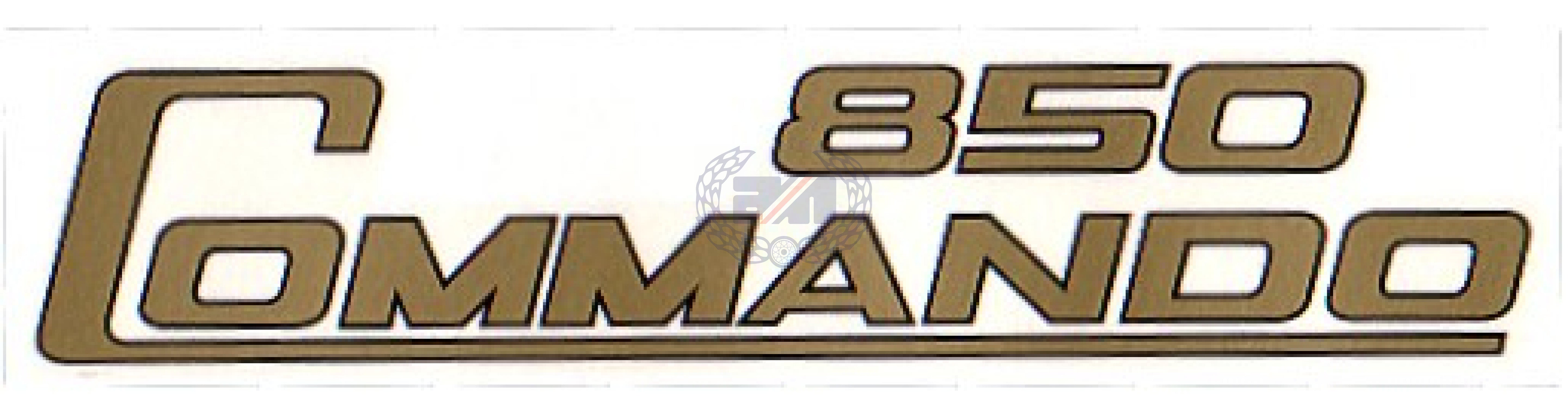 DECAL "850 COMMANDO" (GOLD) Vinyl with black edging