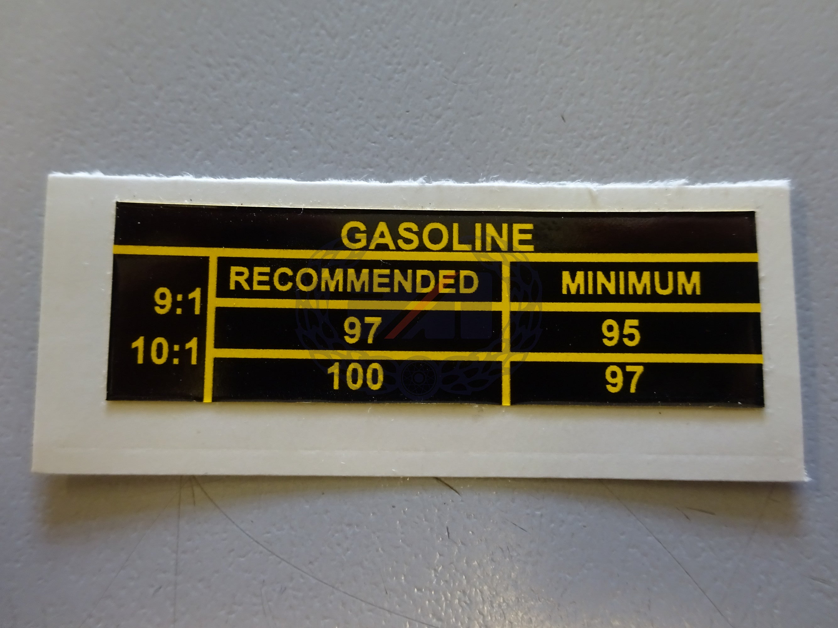 DECAL "FUEL RECOMMENDATION" DRYFIX