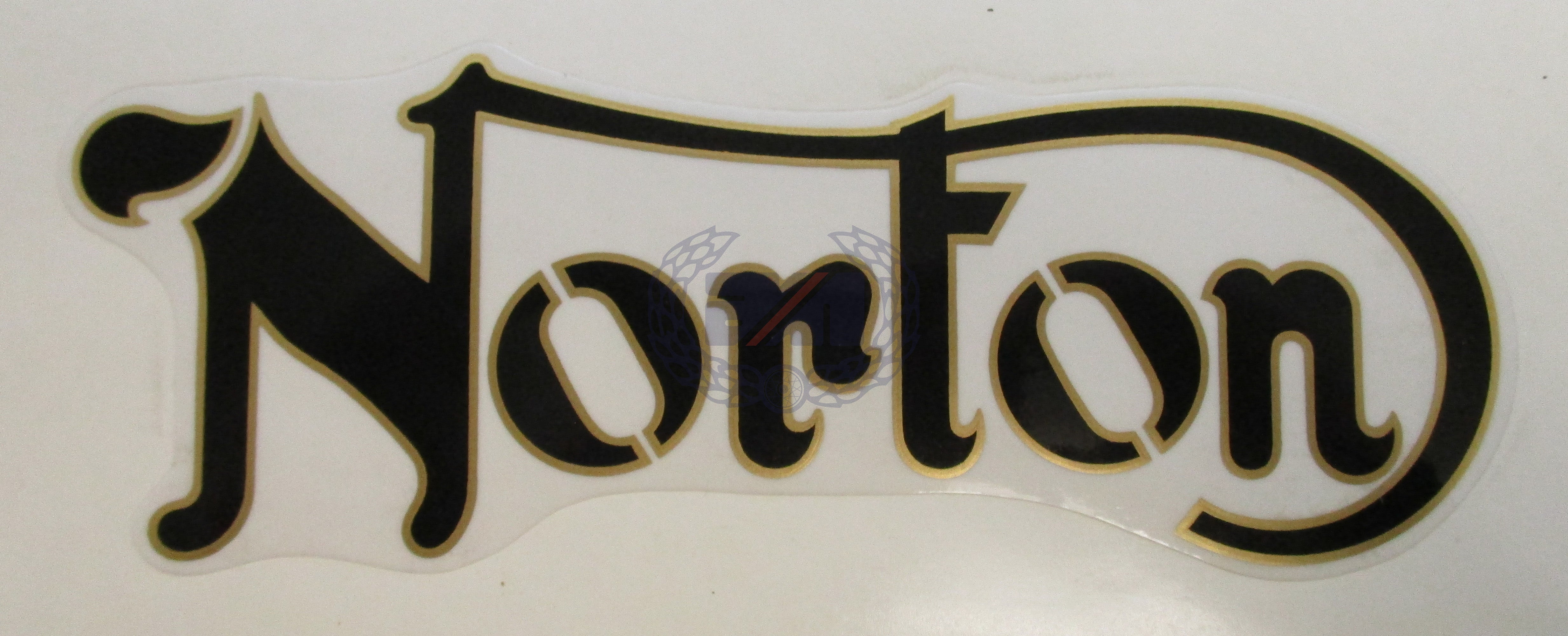 DECAL "NORTON" (BLACK/GOLD OUTLINE) VINYL