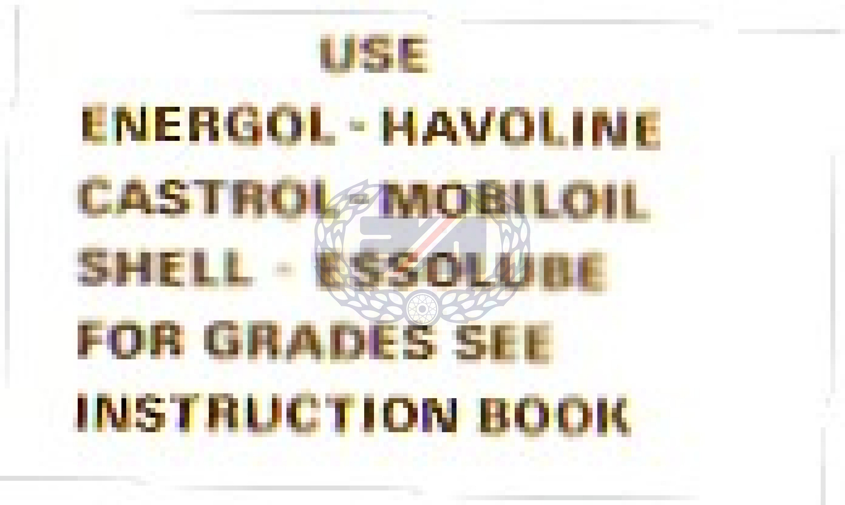 DECAL "OIL RECOMMENDATIONS" DRYFIX