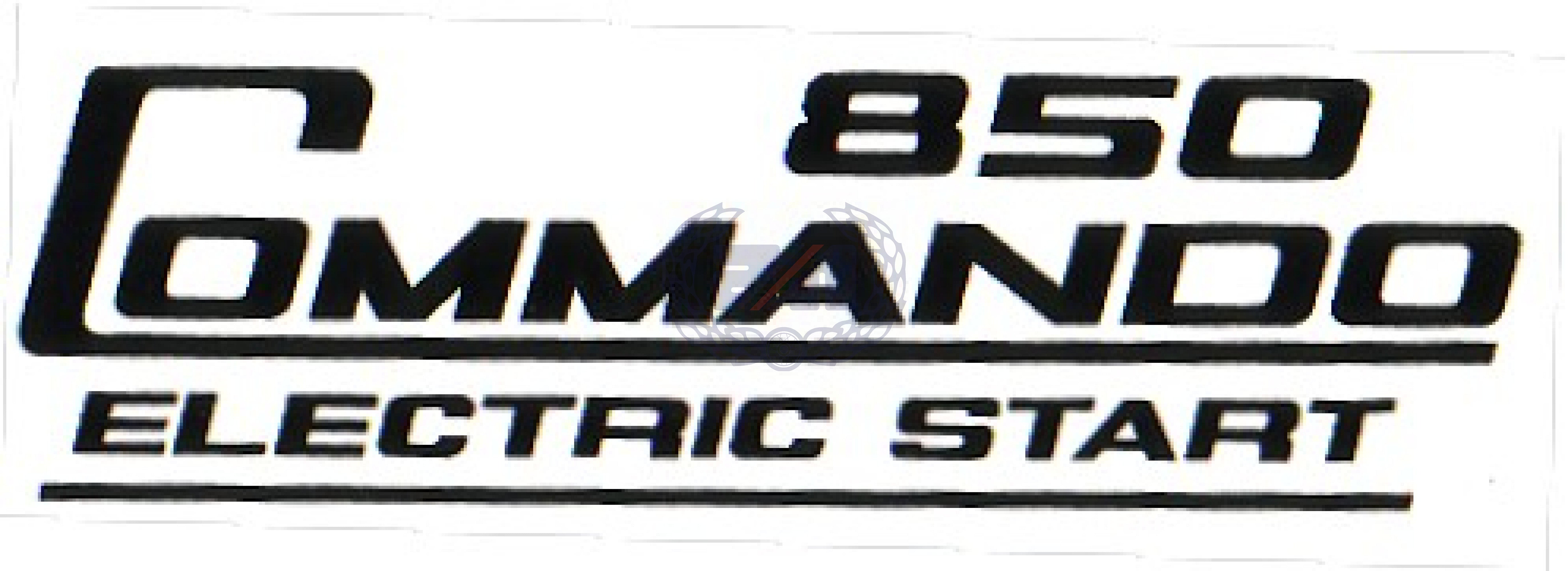 DECAL "850 COMMANDO ELECTRIC START" BLACK Vinyl