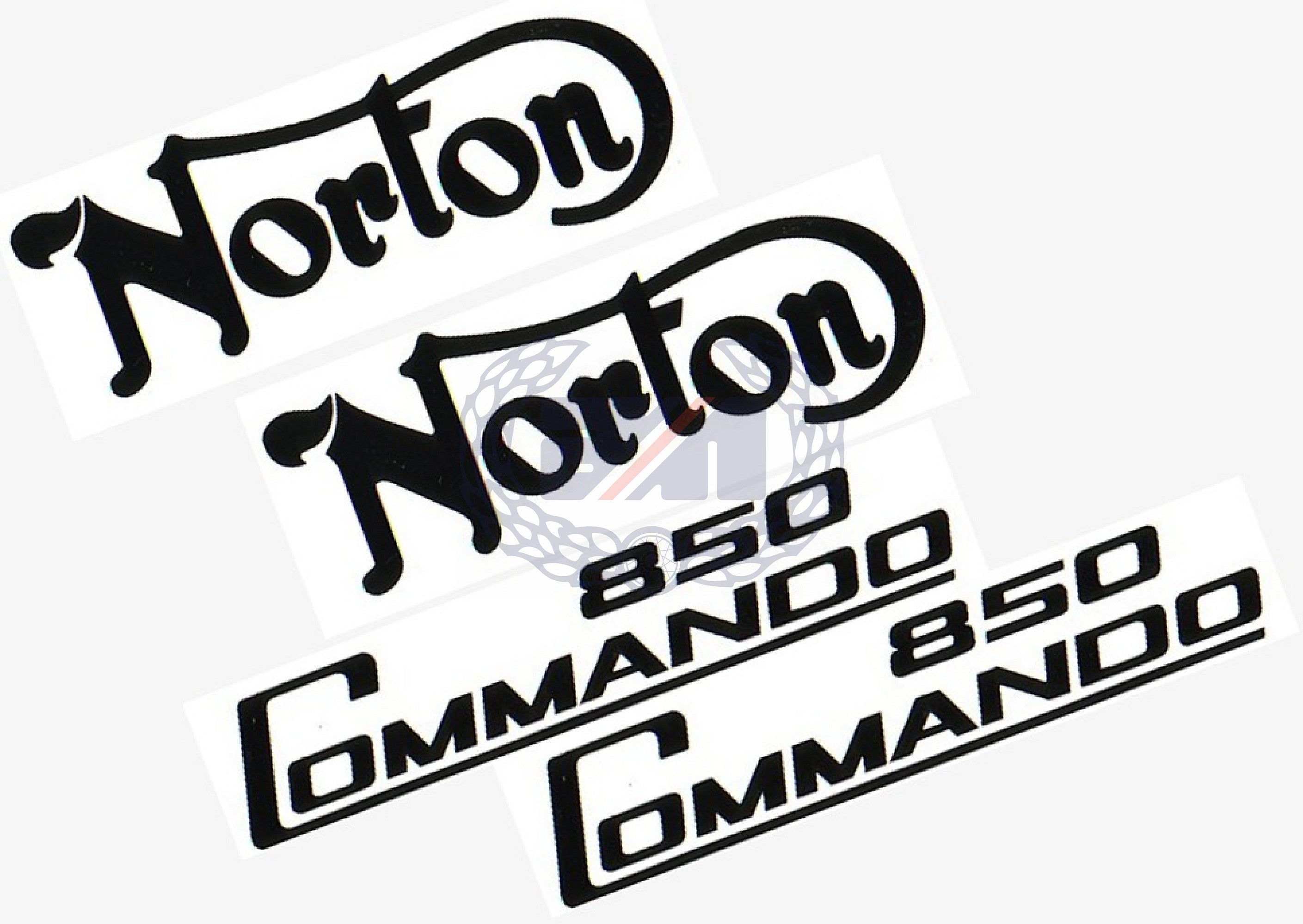 DECAL SET (BLACK) for COMMANDO 850 PETROL TANK AND SIDE COVERS Vinyl