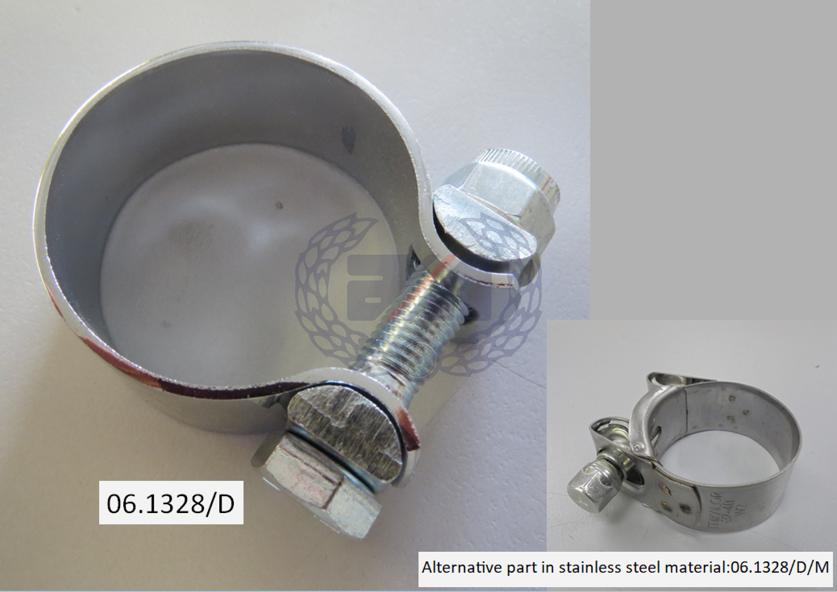 SILENCER CLIP ASSEMBLY 1.1/2" with D WASHERS CHROME PLATED